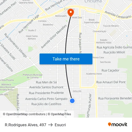 R.Rodrigues Alves, 497 to Esucri map