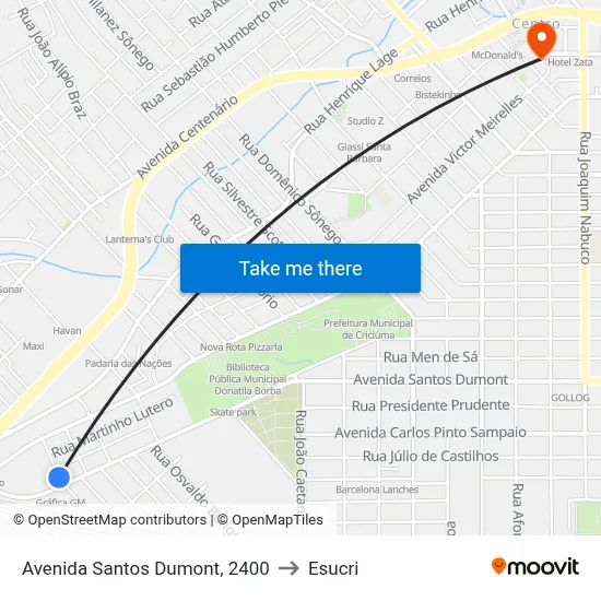 Avenida Santos Dumont, 2400 to Esucri map