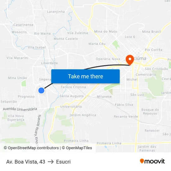 Av. Boa Vista, 43 to Esucri map