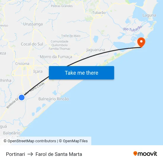Portinari to Farol de Santa Marta map