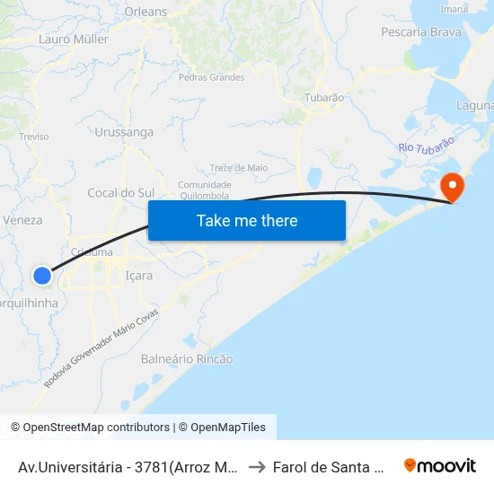 Av.Universitária - 3781(Arroz Milanez) to Farol de Santa Marta map