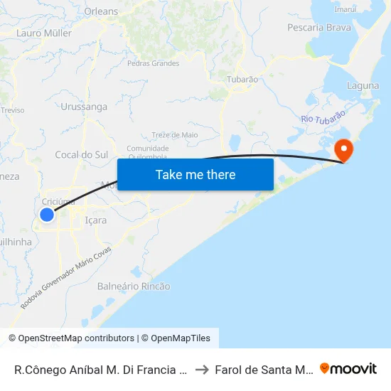R.Cônego Aníbal M. Di Francia - 1000 to Farol de Santa Marta map