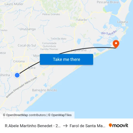 R.Abele Martinho Benedet - 250 to Farol de Santa Marta map