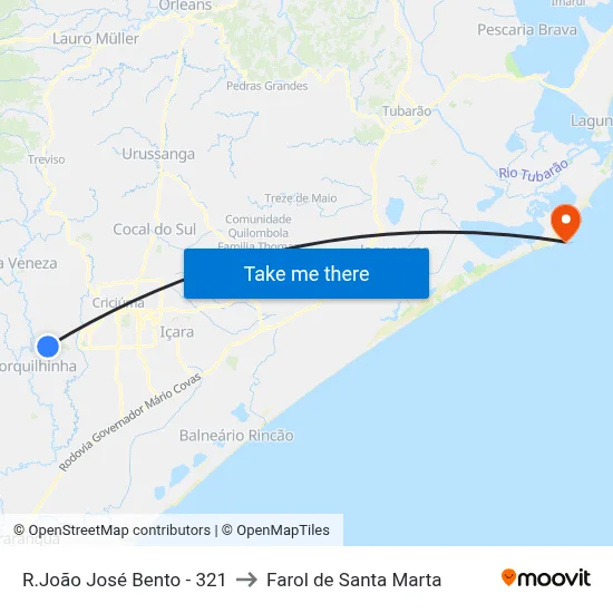 R.João José Bento - 321 to Farol de Santa Marta map