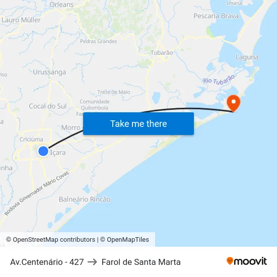 Av.Centenário - 427 to Farol de Santa Marta map