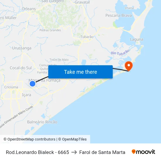 Rod.Leonardo Bialeck - 6665 to Farol de Santa Marta map
