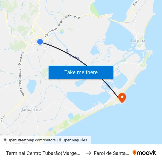 Terminal Centro Tubarão(Margem Esquerda) to Farol de Santa Marta map