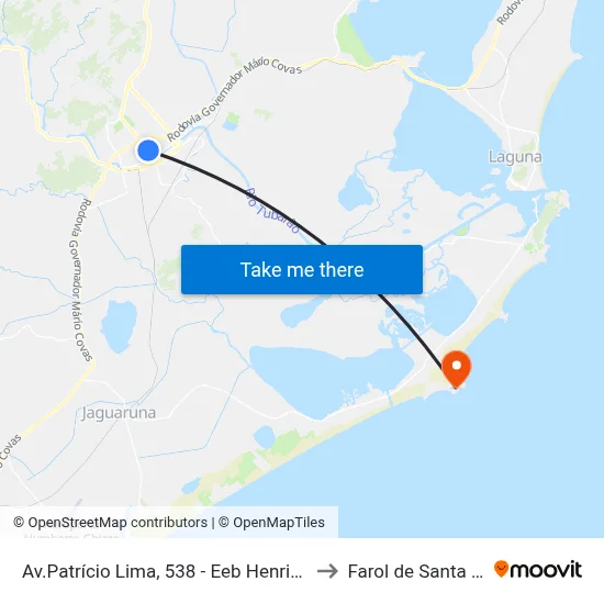 Av.Patrício Lima, 538 - Eeb Henrique Fontes to Farol de Santa Marta map