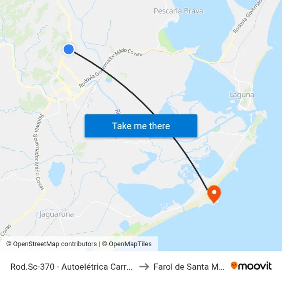 Rod.Sc-370 - Autoelétrica Carreteiro to Farol de Santa Marta map