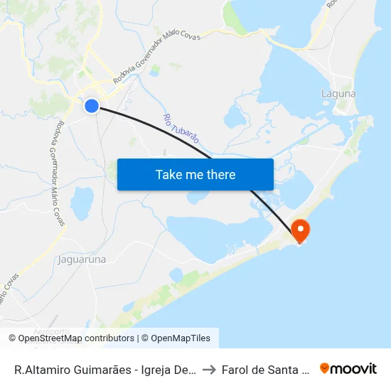 R.Altamiro Guimarães - Igreja De Oficinas to Farol de Santa Marta map