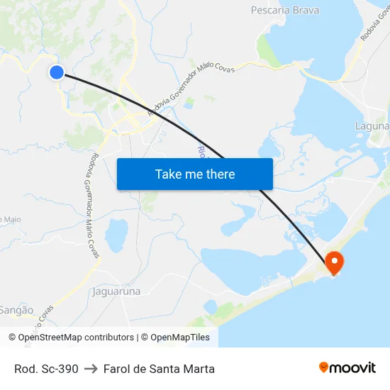 Rod. Sc-390 to Farol de Santa Marta map
