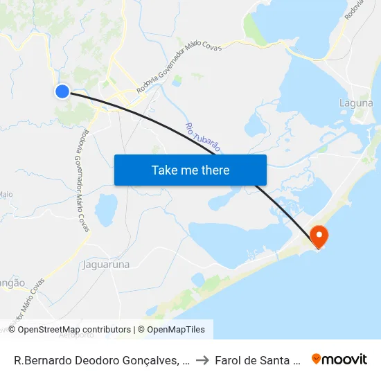 R.Bernardo Deodoro Gonçalves, 587-651 to Farol de Santa Marta map