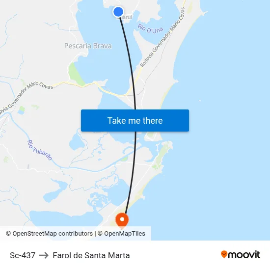 Sc-437 to Farol de Santa Marta map