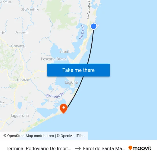 Terminal Rodoviário De Imbituba to Farol de Santa Marta map
