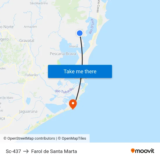 Sc-437 to Farol de Santa Marta map