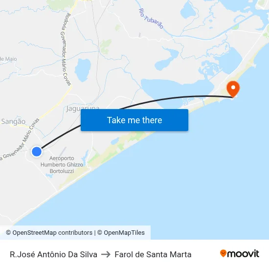 R.José Antônio Da Silva to Farol de Santa Marta map