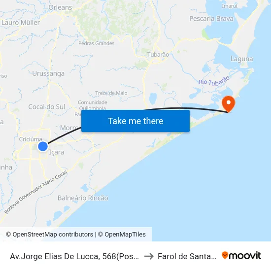 Av.Jorge Elias De Lucca, 568(Posto Angeloni) to Farol de Santa Marta map