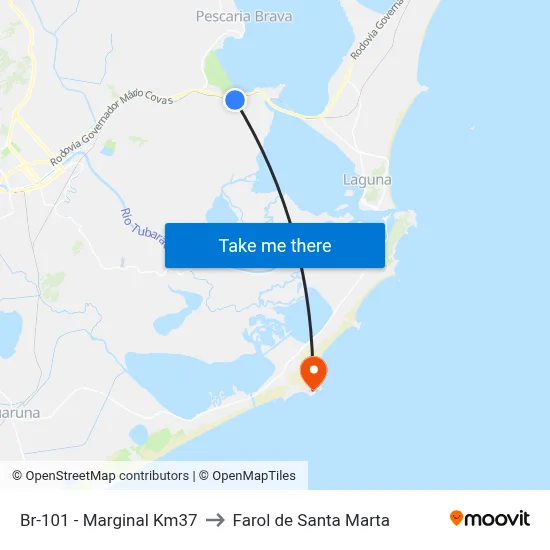 Br-101 - Marginal Km37 to Farol de Santa Marta map