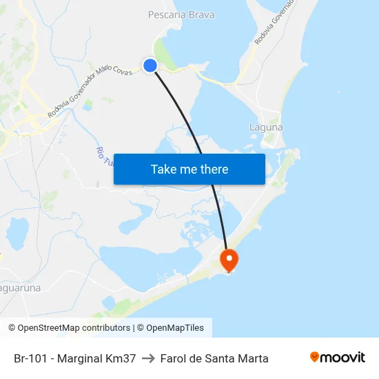 Br-101 - Marginal Km37 to Farol de Santa Marta map