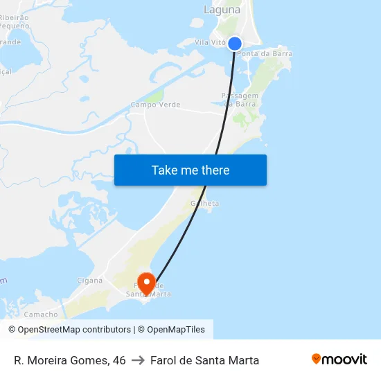 R. Moreira Gomes, 46 to Farol de Santa Marta map