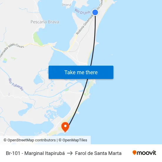 Br-101 - Marginal Itapirubá to Farol de Santa Marta map