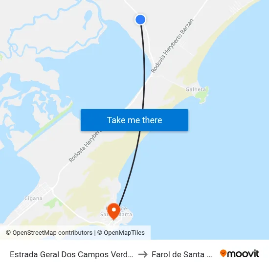 Estrada Geral Dos Campos Verdes, 2040 to Farol de Santa Marta map
