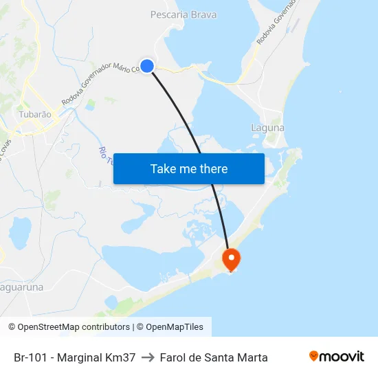 Br-101 - Marginal Km37 to Farol de Santa Marta map