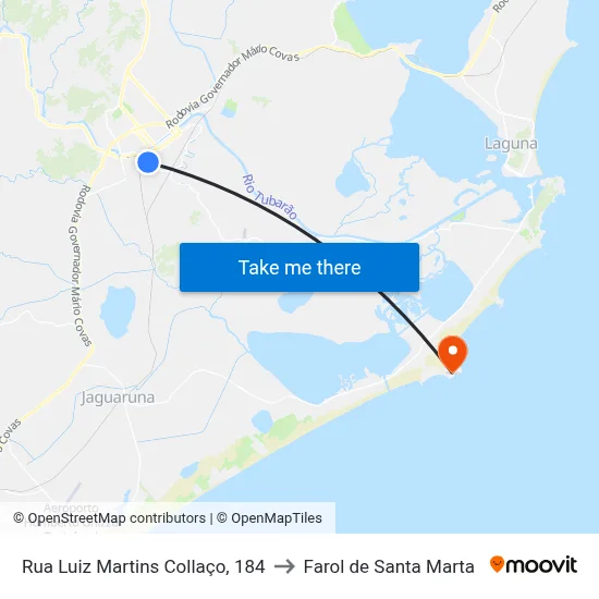 Rua Luiz Martins Collaço, 184 to Farol de Santa Marta map
