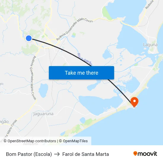 Bom Pastor (Escola) to Farol de Santa Marta map