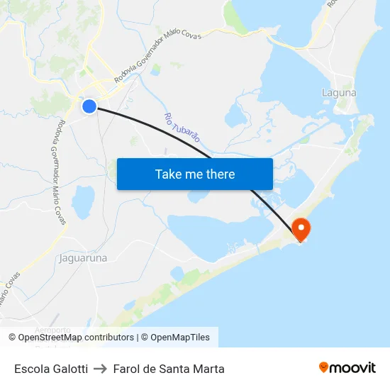 Escola Galotti to Farol de Santa Marta map