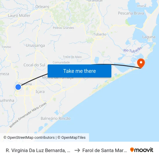 R. Virgínia Da Luz Bernarda, 20 to Farol de Santa Marta map