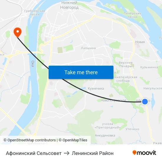 Афонинский Сельсовет to Ленинский Район map