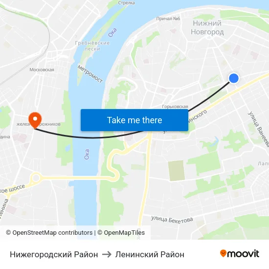 Нижегородский Район to Ленинский Район map