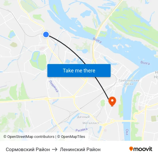 Сормовский Район to Ленинский Район map