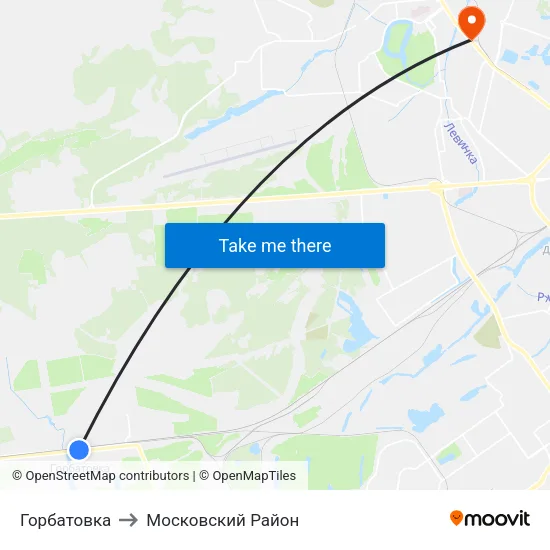 Горбатовка to Московский Район map