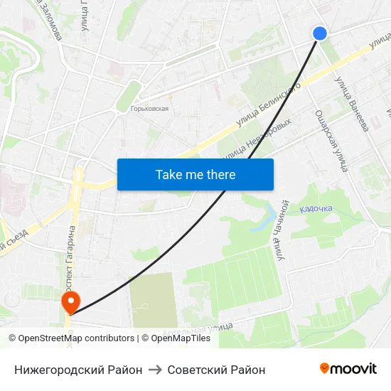 Нижегородский Район to Советский Район map