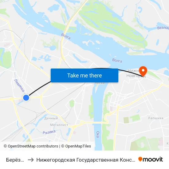 Берёзовская to Нижегородская Государственная Консерватория Им. М.И. Глинки map
