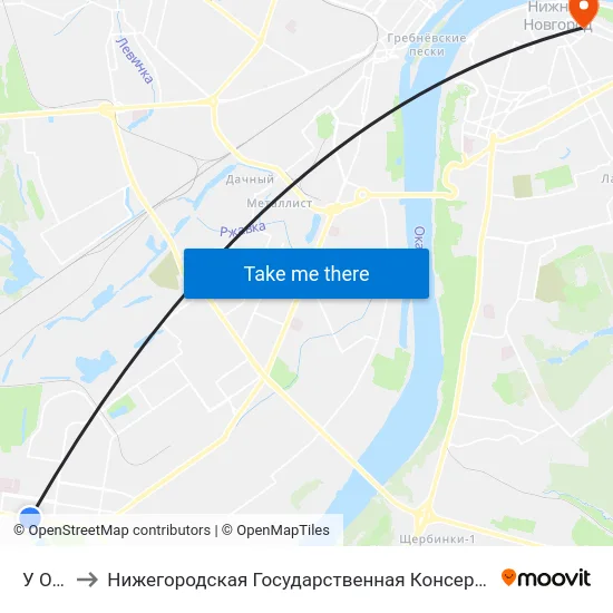 У Озера to Нижегородская Государственная Консерватория Им. М.И. Глинки map