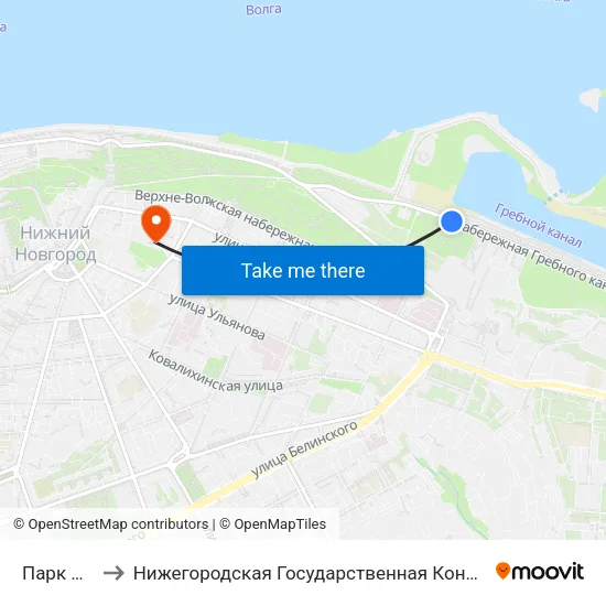 Парк Победы to Нижегородская Государственная Консерватория Им. М.И. Глинки map