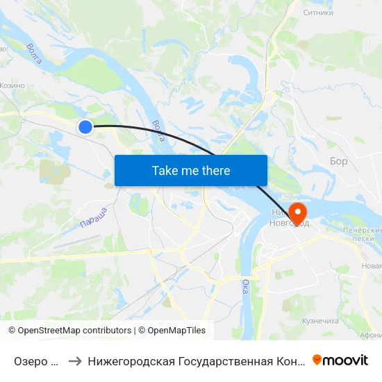 Озеро Лунское to Нижегородская Государственная Консерватория Им. М.И. Глинки map