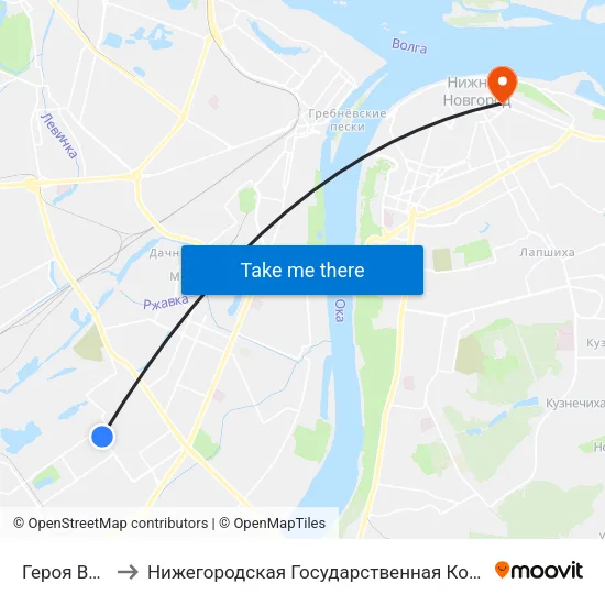 Героя Васильева to Нижегородская Государственная Консерватория Им. М.И. Глинки map