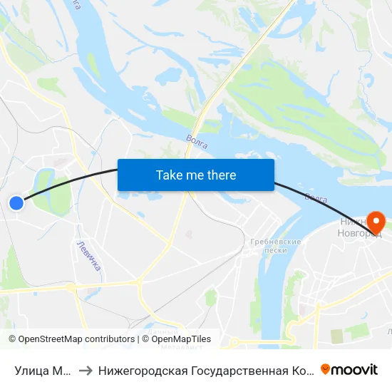 Улица Мечникова to Нижегородская Государственная Консерватория Им. М.И. Глинки map