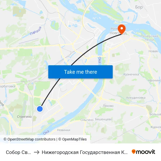 Собор Cв. Михаила to Нижегородская Государственная Консерватория Им. М.И. Глинки map