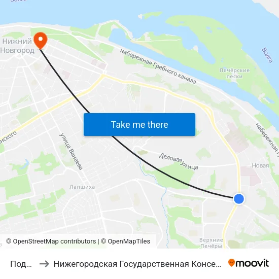 Подновье to Нижегородская Государственная Консерватория Им. М.И. Глинки map