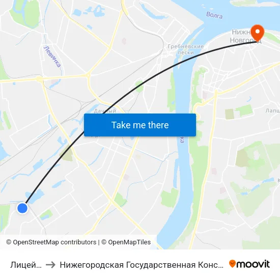 Лицей №165 to Нижегородская Государственная Консерватория Им. М.И. Глинки map