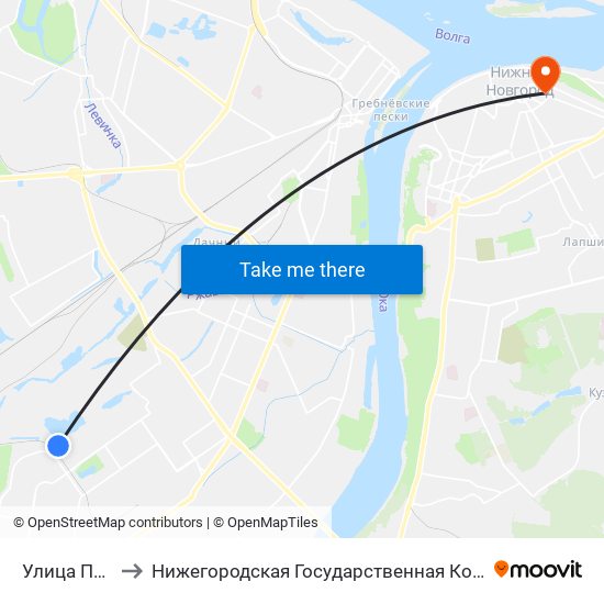 Улица Пермякова to Нижегородская Государственная Консерватория Им. М.И. Глинки map