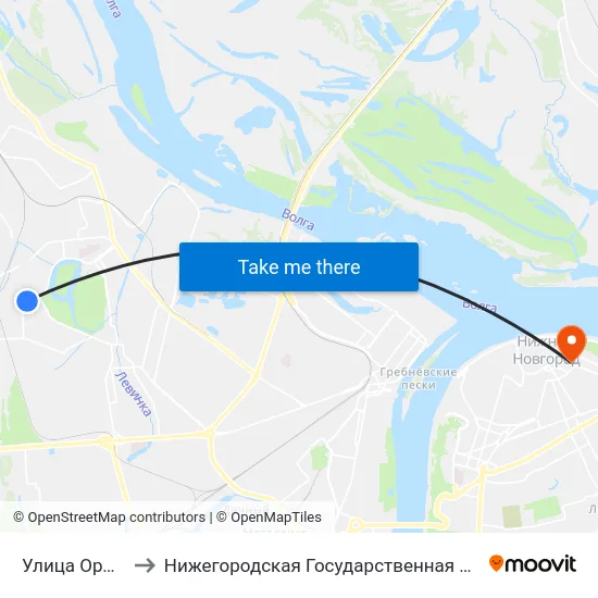 Улица Орджоникидзе to Нижегородская Государственная Консерватория Им. М.И. Глинки map