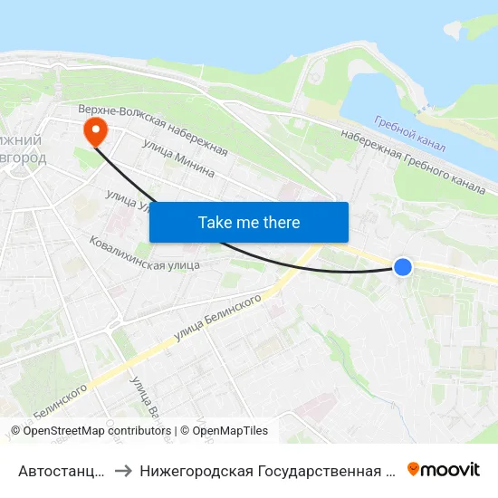 Автостанция «Сенная» to Нижегородская Государственная Консерватория Им. М.И. Глинки map