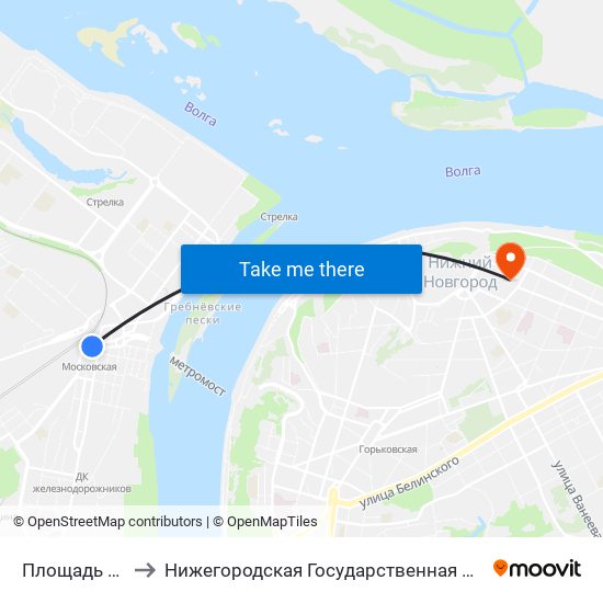 Площадь Революции to Нижегородская Государственная Консерватория Им. М.И. Глинки map