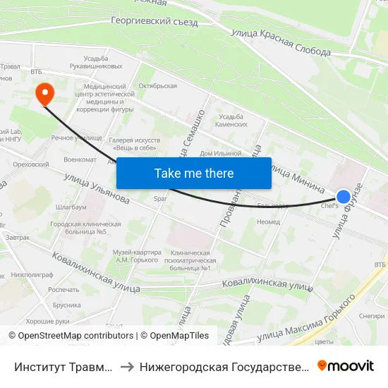 Институт Травмотологии И Ортопедии to Нижегородская Государственная Консерватория Им. М.И. Глинки map